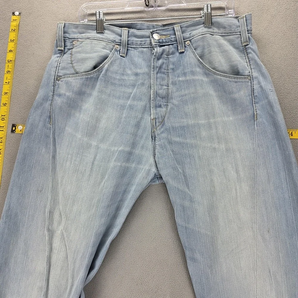 Vintage Levis Engineered Jeans Mens 33x32 Blue Twisted Light Wash Button Fly